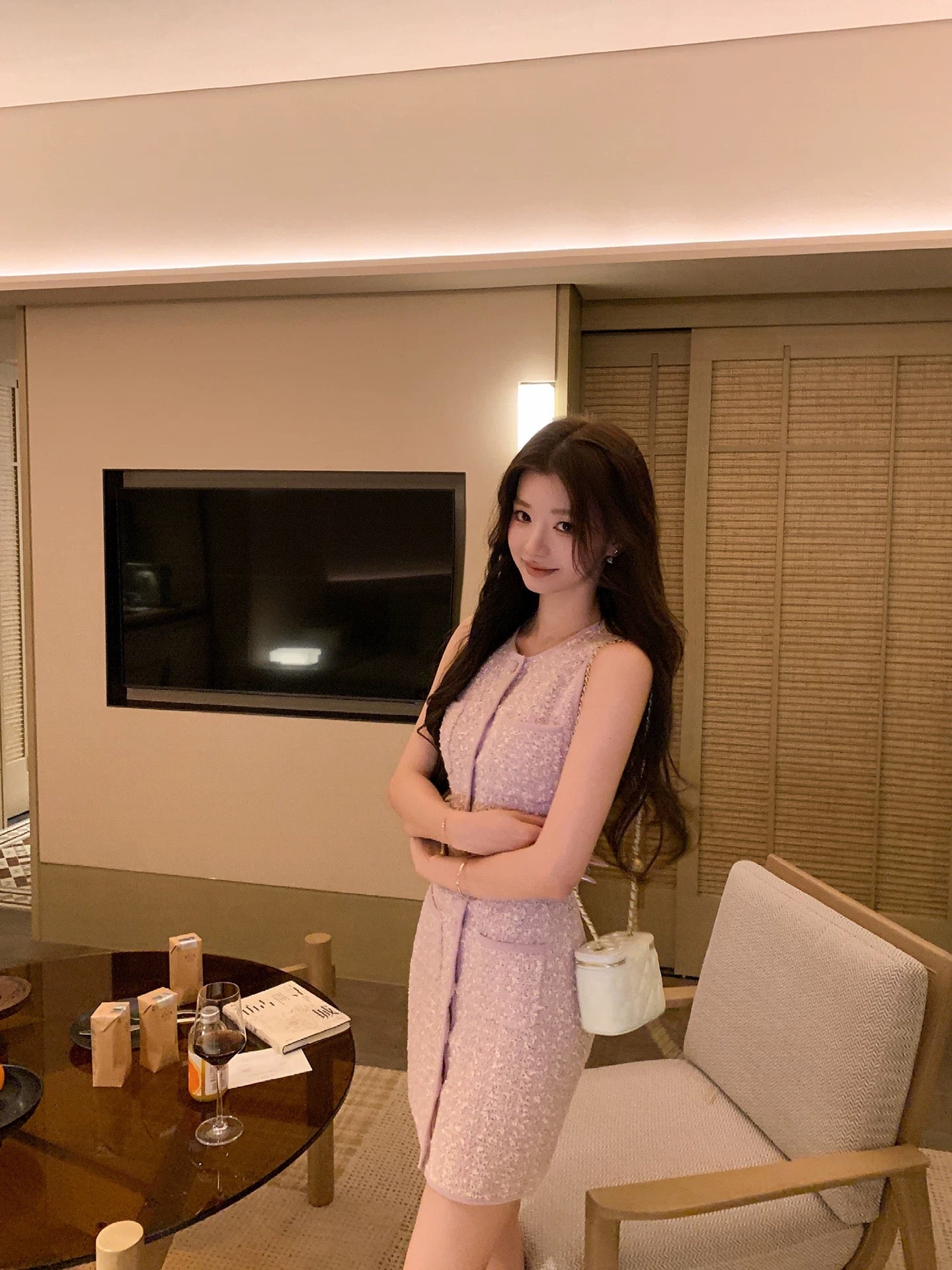 ADA MISS Elegant Pink-Style Slim Fit Sleeveless Wool Knit Vest Dress Short Skirt Women's Summer New Arrival