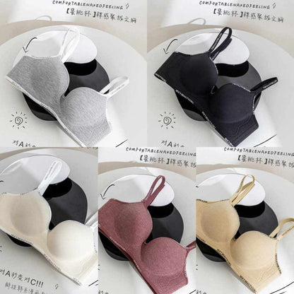 Cartoon chest ultra-thick 6cm underwear for women with small chest gathered to show large thickened and expanded flat chest special letter bra