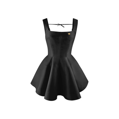 Mummy Cat lays eggs, high-end, exquisite and simple fishbone backless suspender light dress