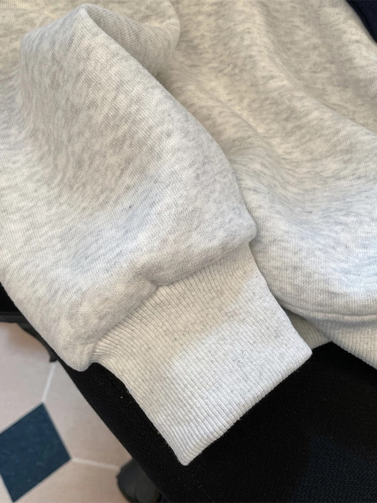 Korean-style, relaxed, cute embroidered cat sailor collar sweatshirt for women, spring and autumn, loose fit, stylish, youthful design.