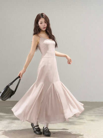 A Little Wild Berry French-Style Slip Dress for Women, Spring 2026 New Arrival, Slim Fit, Fashionable and Elegant Sleeveless Long Dress