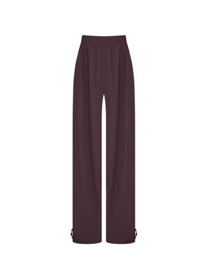 LEIYU Purple Secret Realm quick-drying wide-leg overalls for women summer European and American ins vertical straight casual floor mopping pants