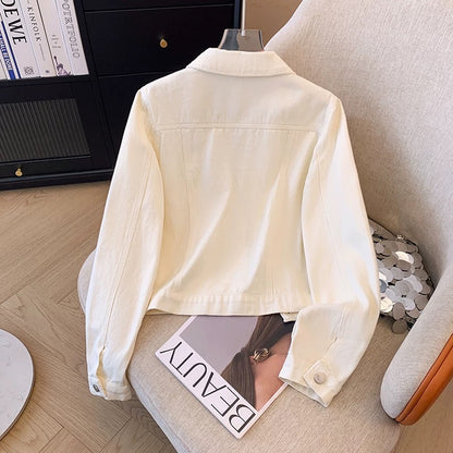 High-grade flower embroidered denim jacket for women Spring and Autumn short 2025 new loose Korean style all-match jacket top