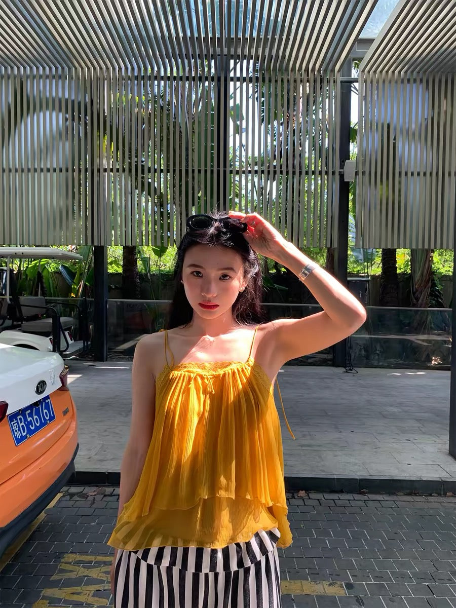 Distinctive and Refined: Exquisite, Unique-Design Yellow Camisole (2026 New Style) – Perfect for Outerwear