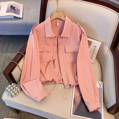 Casual retro denim jacket women spring and autumn 2025 new loose Korean version of the small stylish short jacket tops