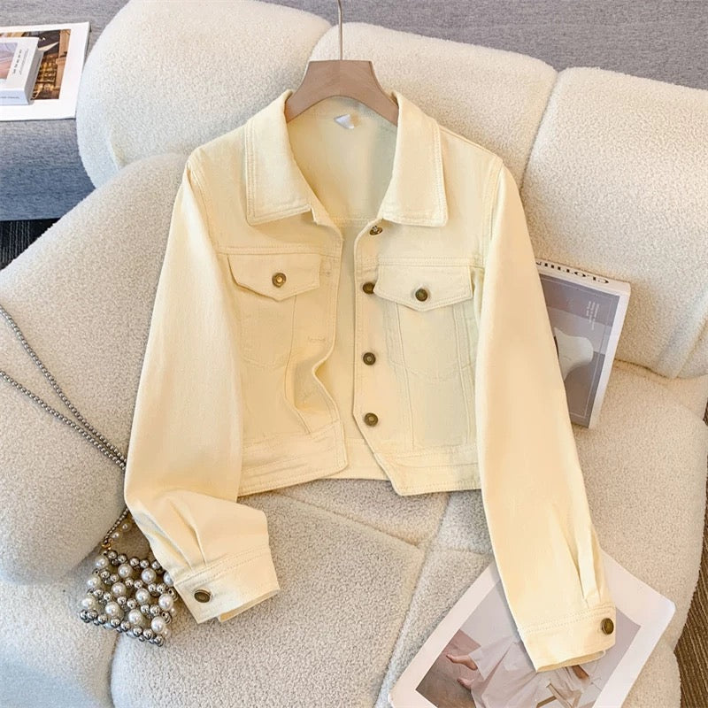 Retro denim jacket for women spring and autumn thin versatile loose 2025 new style popular small size cardigan top jacket