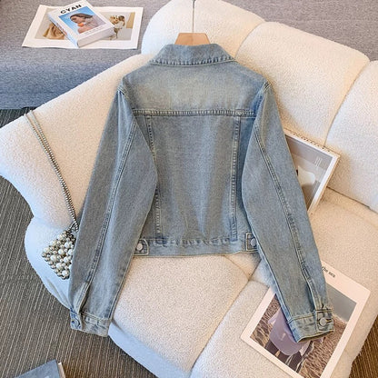 Retro slim denim jacket women's spring and autumn short 2025 new Hong Kong style popular small all-match jacket top