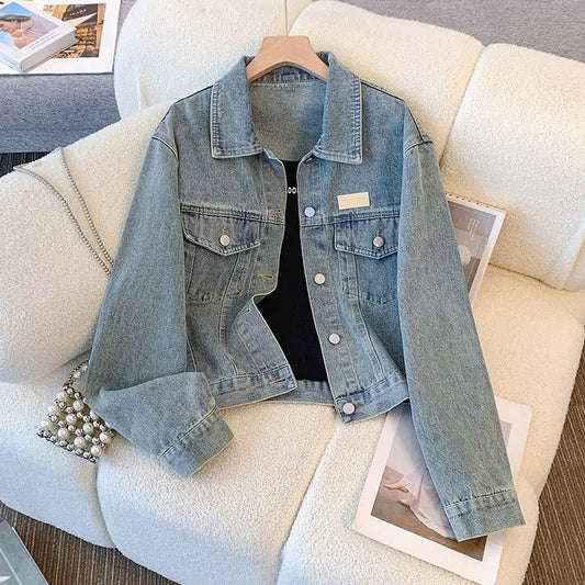 Hong Kong style denim jacket women's spring and autumn short 2025 new American retro small casual versatile jacket top