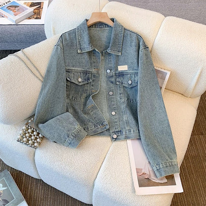 Hong Kong style denim jacket women's spring and autumn short 2025 new American retro small casual versatile jacket top
