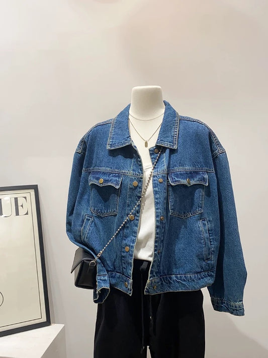 Decisive to keep it! Korean style versatile denim shirt jacket women's spring and autumn loose casual short jacket top trend
