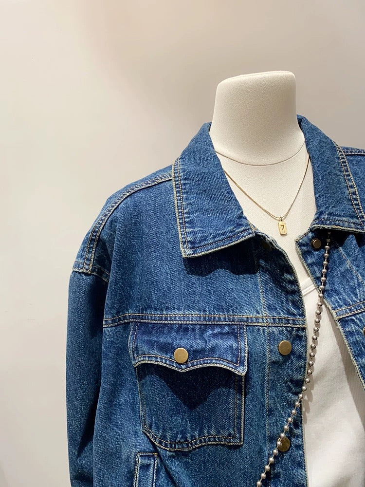 Decisive to keep it! Korean style versatile denim shirt jacket women's spring and autumn loose casual short jacket top trend