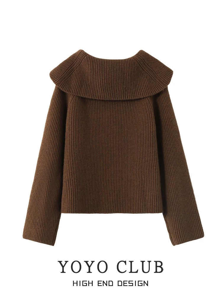 YOYO CLUB2024 autumn and winter new sweater women's small lazy style top loose knitted sweater
