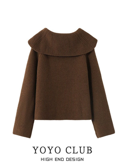 YOYO CLUB2024 autumn and winter new sweater women's small lazy style top loose knitted sweater