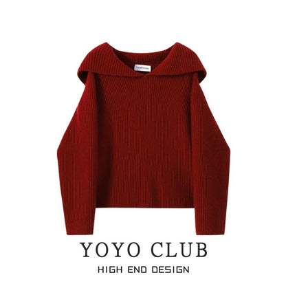 YOYO CLUB2024 autumn and winter new sweater women's small lazy style top loose knitted sweater