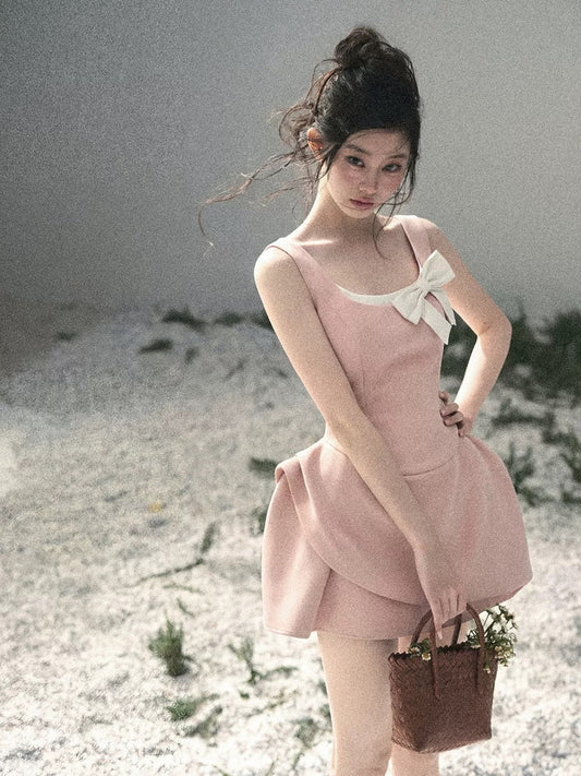 AOMALM's eyes also fell on "Her sweetness sank"% Faux two-piece French dress for women's early spring formal dress short skirt
