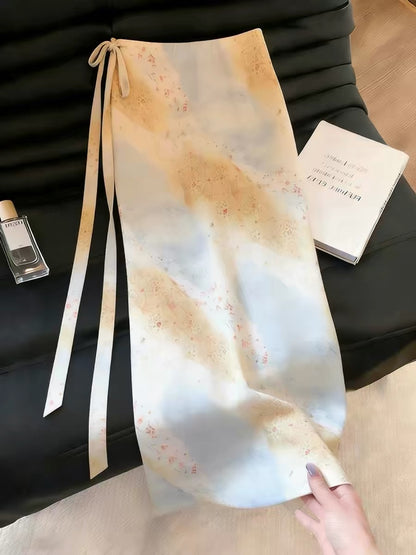 Women's skirt with a unique design—a stylish, chic, and soft-vibe long skirt from the Summer 2026 collection; a distinctive, one-of-a-kind piece.
