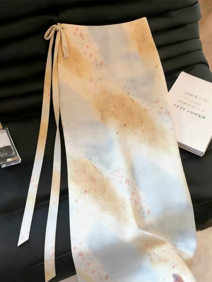 Women's skirt with a unique design—a stylish, chic, and soft-vibe long skirt from the Summer 2026 collection; a distinctive, one-of-a-kind piece.
