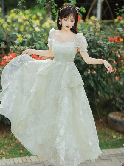 Tea break French first love dress Yunnan travel seaside vacation beach long dress Summer style super fairy pastoral style