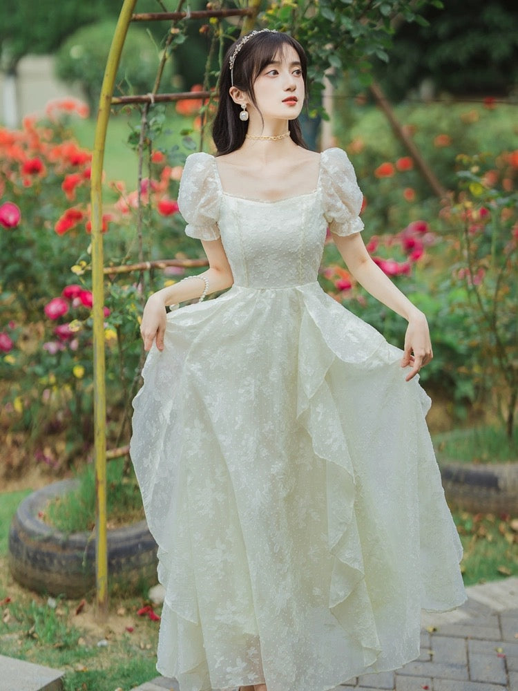 Tea break French first love dress Yunnan travel seaside vacation beach long dress Summer style super fairy pastoral style