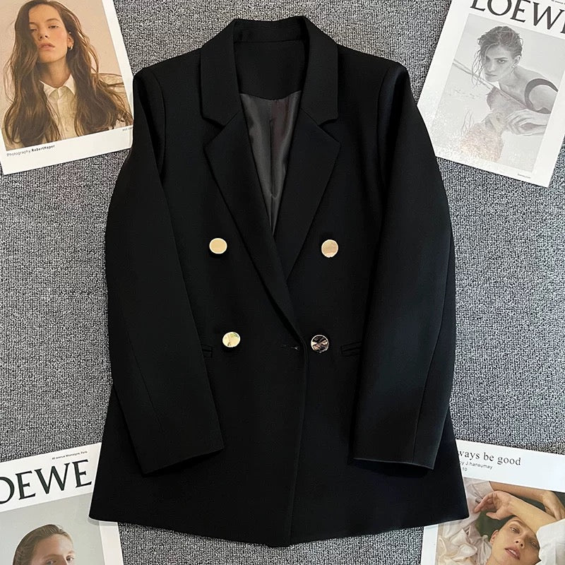 2025 Spring and Autumn New Style Suit Jacket Women Korean Style Straight Casual Loose Fashionable Temperament Slim Suit Tops