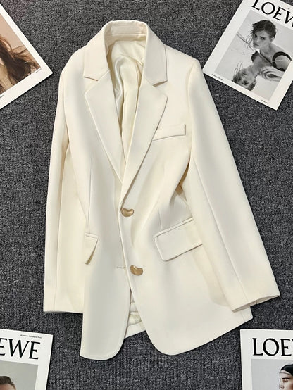 Off-white suit jacket for women 2025 spring and autumn new style high-end street-blasting petite temperament casual Korean suit