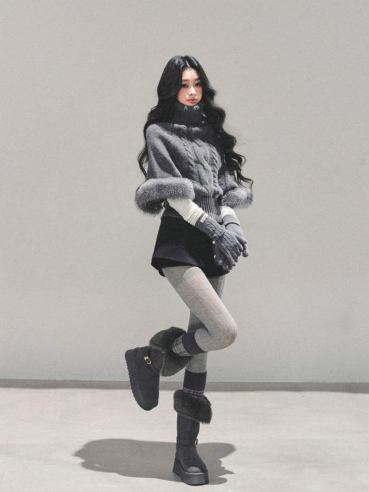 AOMALM's eyes are "only she is clear-headed" - Korean style high-neck mohair knit sweater for women, winter cable knit top.