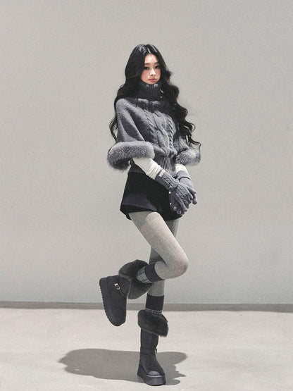 AOMALM's eyes are "only she is clear-headed" - Korean style high-neck mohair knit sweater for women, winter cable knit top.
