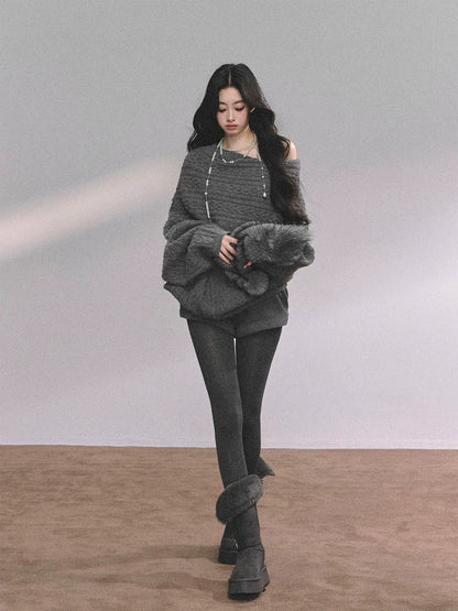 AOMALM, a Norwegian exchange student, presents a 100% American-style knitted cable sweater for women, featuring a loose-fitting off-shoulder design for autumn and winter.