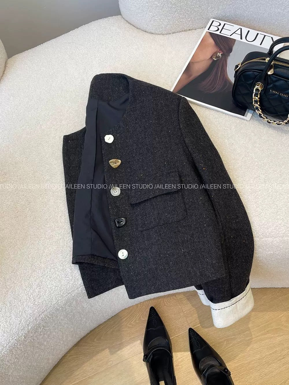 Black style jacket women's short 2025 autumn new Korean style fashion slim temperament celebrity style top trend