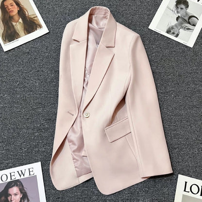 Light pink suit jacket for women 2025 spring and autumn new design Korean style casual temperament fashion trend suit