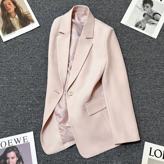 Light pink suit jacket for women 2025 spring and autumn new design Korean style casual temperament fashion trend suit