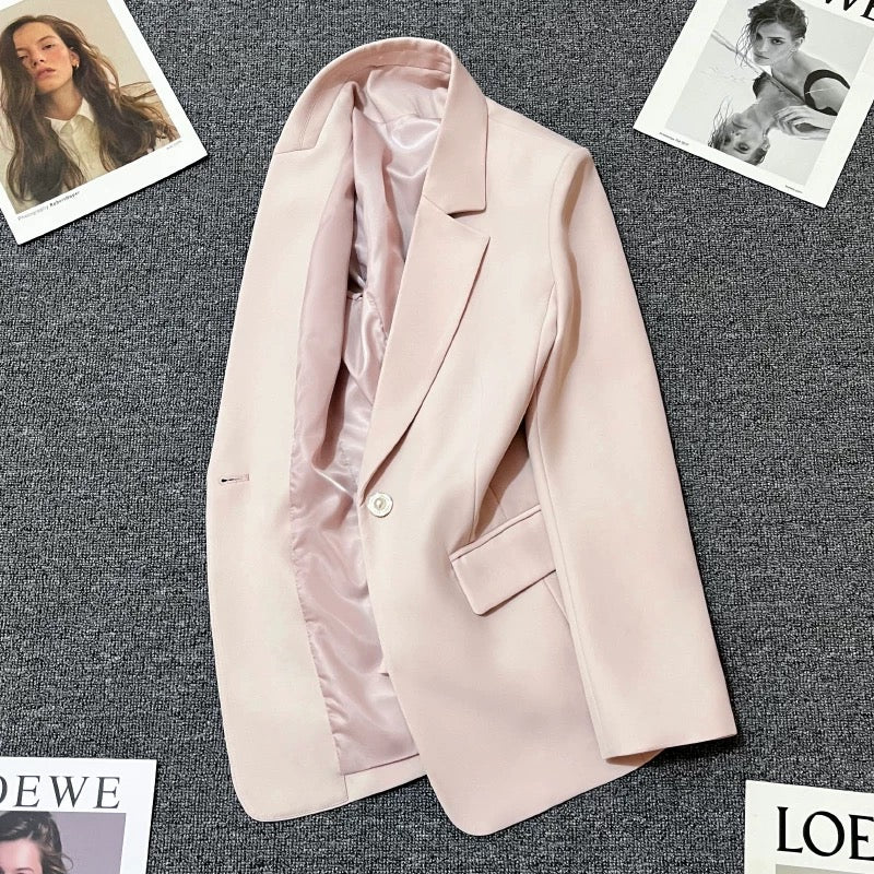 Light pink suit jacket for women 2025 spring and autumn new design Korean style casual temperament fashion trend suit