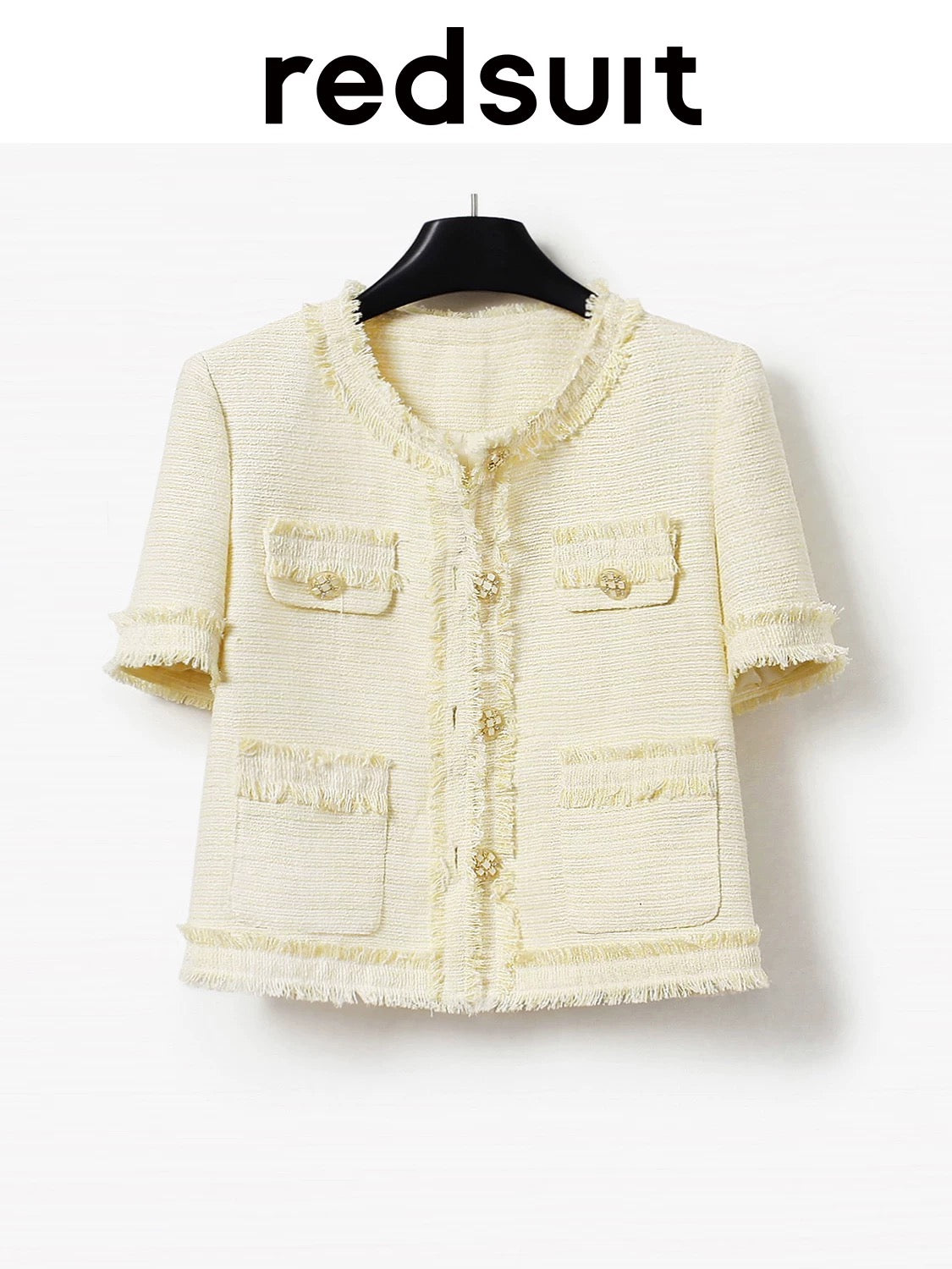 Redsuit French elegant lady Milton Huang Xiaoxiang style jacket Western style sweet age-reducing short-sleeved top