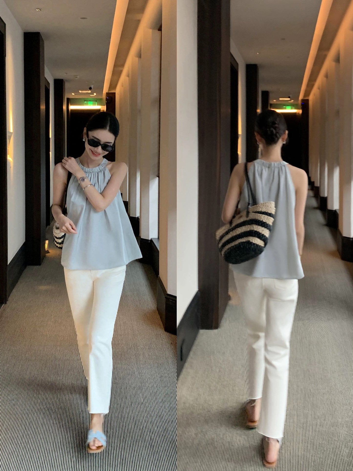 pusumede white straight jeans for women summer 2024 high waist slim raw edges loose casual nine-point cigarette pants