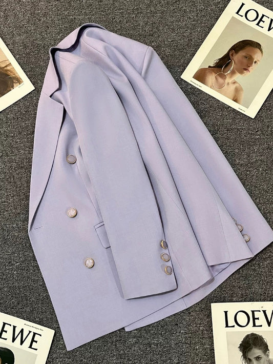 Lilac purple suit jacket for women 2025 spring and autumn new style super good-looking temperament goddess style high-end casual small suit trend