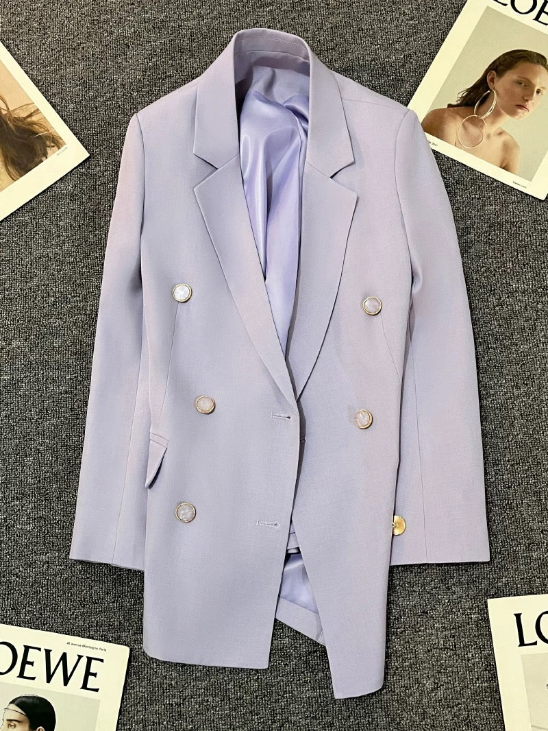 Lilac purple suit jacket for women 2025 spring and autumn new style super good-looking temperament goddess style high-end casual small suit trend