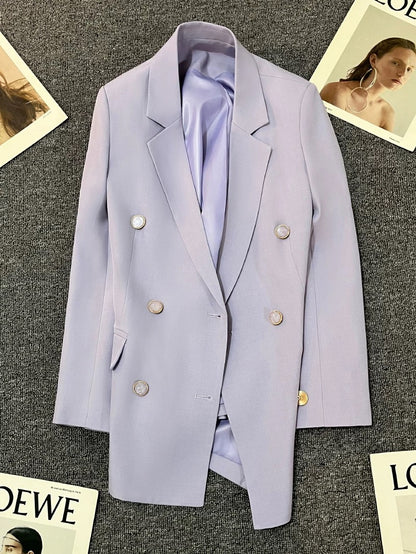 Lilac purple suit jacket for women 2025 spring and autumn new style super good-looking temperament goddess style high-end casual small suit trend