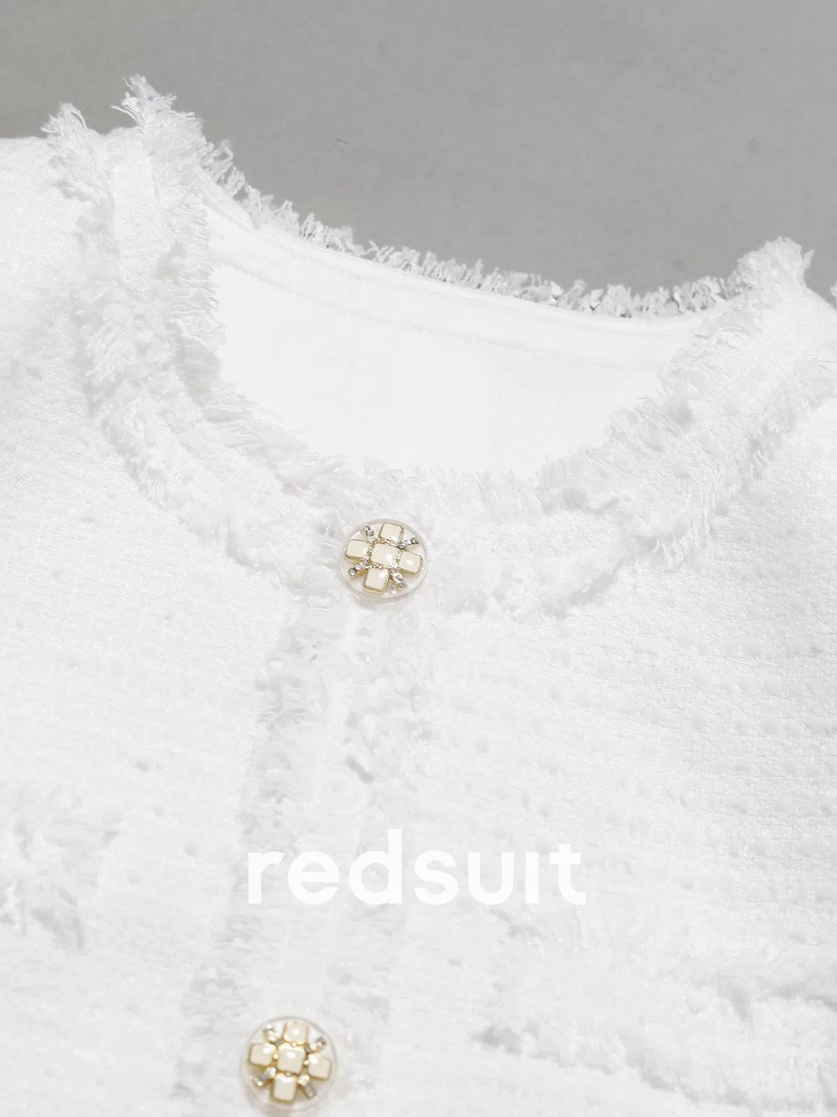 Redsuit fashionable and versatile age-reducing slimming small fragrance style white short-sleeved jacket celebrity thin short top summer