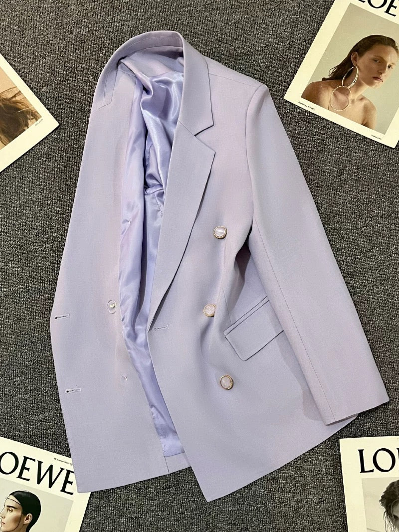 Lilac purple suit jacket for women 2025 spring and autumn new style super good-looking temperament goddess style high-end casual small suit trend