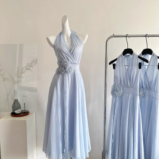 Youni's DIY Muse Cupid Halter Neck Fairy 3D Floral Multi-Panel Dress/Resort Dress