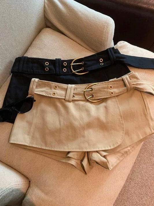 Large size fat mm American hot girl wide leg shorts women summer anti-exposure slimming all-match a-line workwear shorts trend