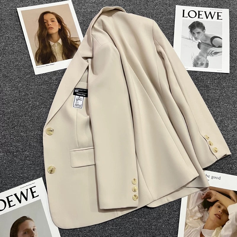 Off-white label suit jacket for women 2025 spring and autumn new single-breasted Korean style casual fashion all-match suit