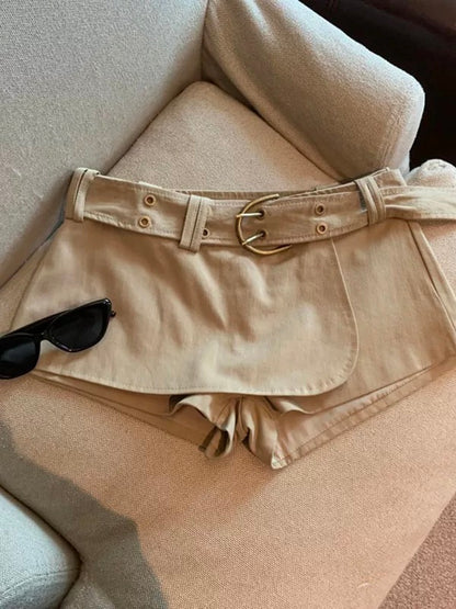 Large size fat mm American hot girl wide leg shorts women summer anti-exposure slimming all-match a-line workwear shorts trend