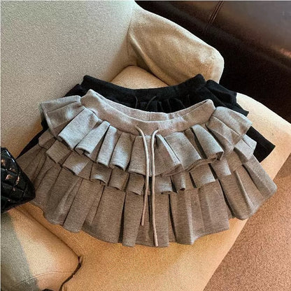 Pure desire ballet style puffy skirt for women autumn and winter small a-line cake skirt to prevent exposure of hot girls super short skirt pants