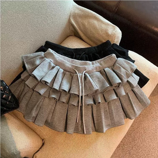 Pure desire ballet style puffy skirt for women autumn and winter small a-line cake skirt to prevent exposure of hot girls super short skirt pants