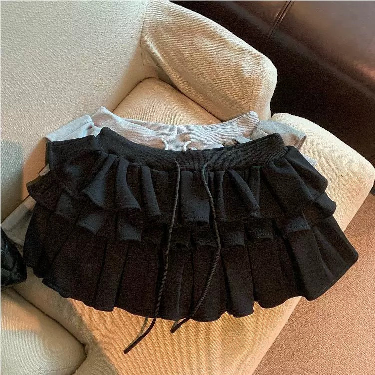 Pure desire ballet style puffy skirt for women autumn and winter small a-line cake skirt to prevent exposure of hot girls super short skirt pants