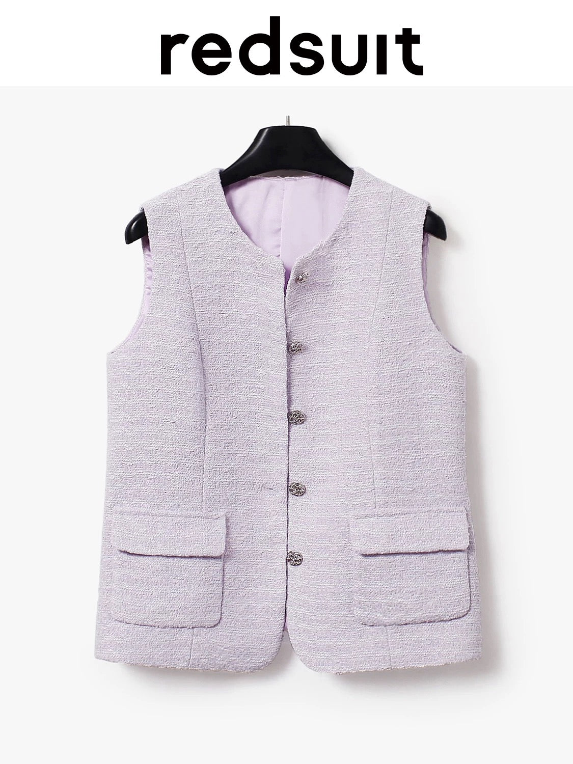 redsuit exquisite gentle fashion whitening lilac purple small Chanel style vest + versatile age-reducing shorts set