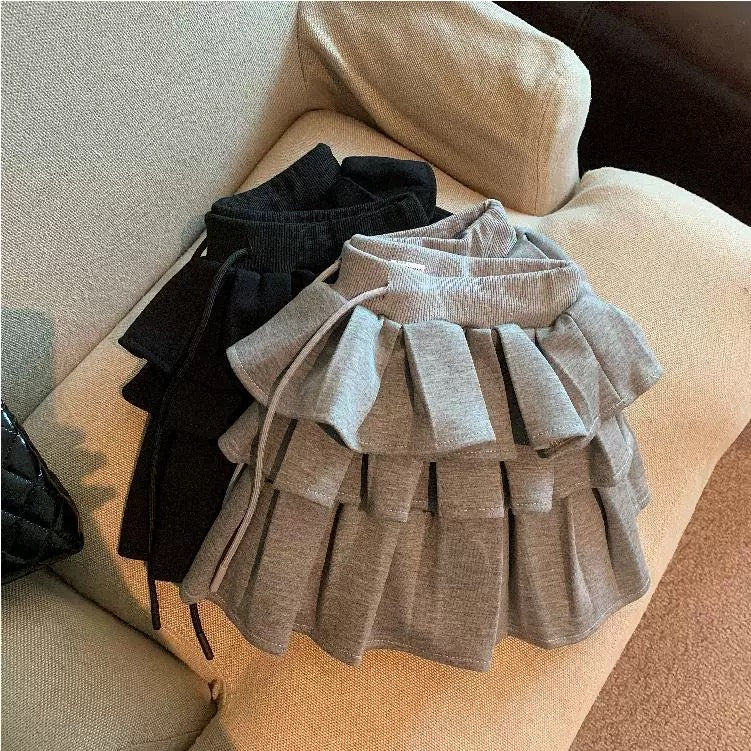 Pure desire ballet style puffy skirt for women autumn and winter small a-line cake skirt to prevent exposure of hot girls super short skirt pants