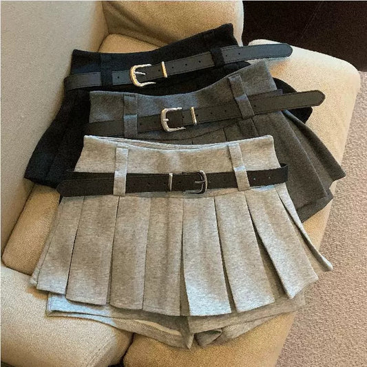 Jade Closet direct store recommendation ~ Pure desire style petite sweet hot girl with belt short skirt female autumn and winter
