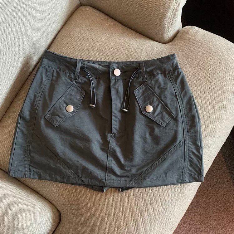 Jade Closet's own direct sales recommendation ~ Workwear short skirt women's summer high waist drawstring skirt anti-exposure skirt